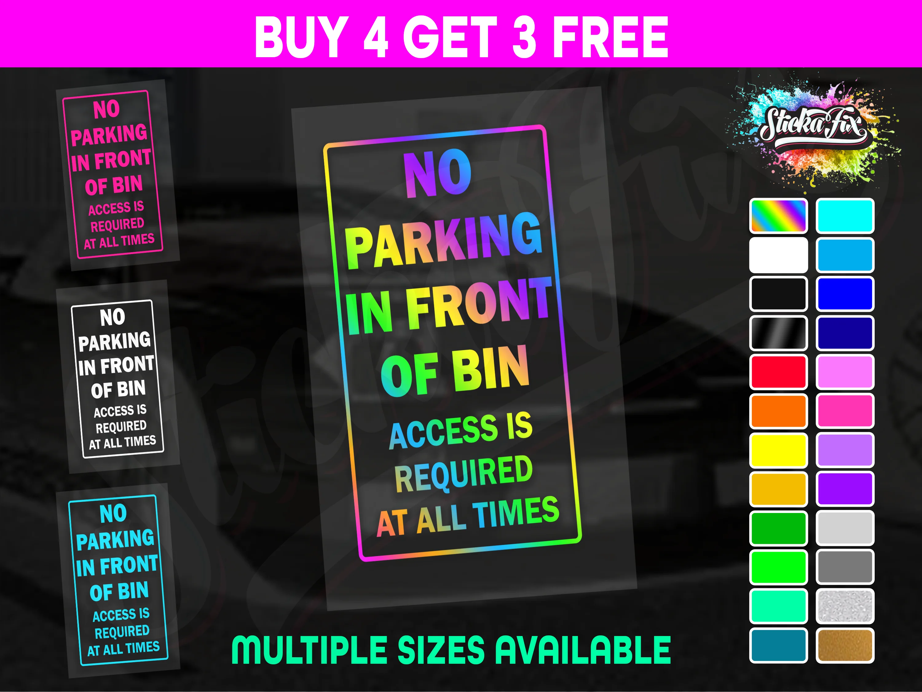No Parking In Front Of Bin