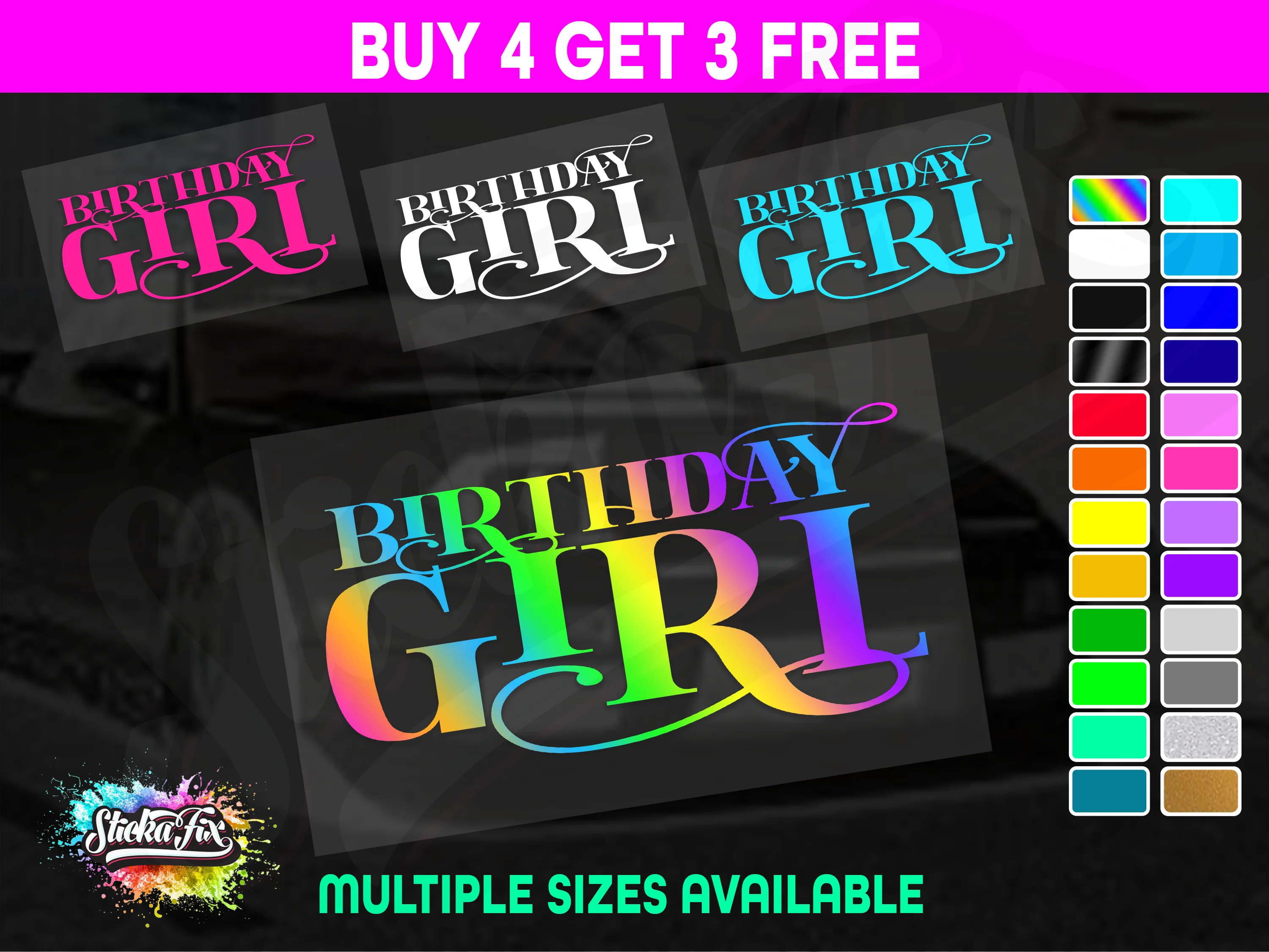 Birthday Girl Swirls