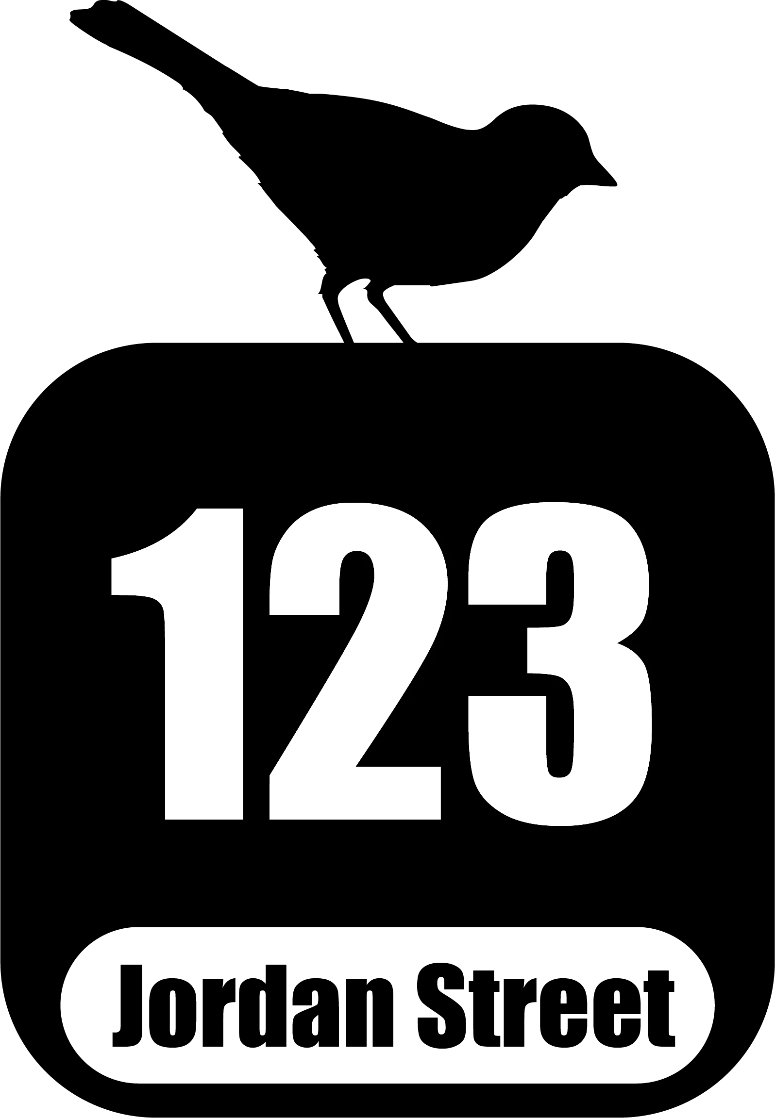 Custom Bin Sticker Street Name Number Wheelie Garbage Rubbish Vinyl Decal
